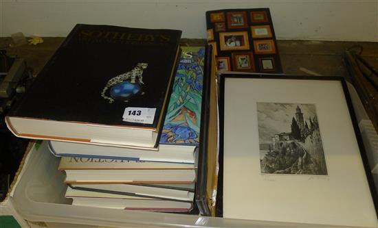 Box of books & prints